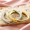 Pulsera Geométrico Nuevo con Forma de C para Mujer de Comercio Exterior Lele Jewelry, Pulsera Abierta Única de Nicho de Acero Inoxidable 18K para Mujeres Europeas y Americanas