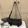 Bolsa Transversal Xadrez Estilo Japonês Workwear Marca Tendência Nicho Bolsa para Celular Esportes Ciclismo Bolsa Cilíndrica Casual Versátil Bolsa de Ombro