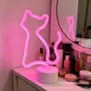 Luz de néon para e-commerce transfronteiriço, gatinho, luz noturna LED de mesa, decoração popular de quarto, base USB, luz ambiente