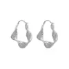 Cross-border Hot Sale S925 Sterling Silver Irregular Twisted Ring Brincos Femininos Luz Luxo High-end Moda Nicho Design Brincos