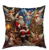 Funda de Almohada Navideña de Muñeco de Nieve Transfronteriza Temu Funda de Cojín para Sofá de Casa Amazon Fiesta Navideña