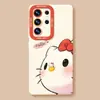 Capa de celular de alto valor adequada para Samsung s26+ face lateral gato 25ultra silicone s24+ macia s23 com cordão 22 conjunto