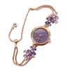 Nuevo brazalete de reloj con flores y diamantes de moda nicho transfronterizo, brazalete extensible elegante y versátil, joyería de lujo ligero para mujer