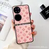 Funda para Teléfono Huawei P50Pocket Pocket S Caja del Tesoro Cubierta Protectora de Cuero Plegable de Gama Alta para 2 Hombres y Mujeres