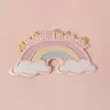 Inserto para Pastel Arcoíris Doble Nebulosa Rosa Láser Arcoíris Plug-in Globo de Color Bebé Un Año Pastel Insert