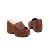 Novedad de Verano Moda Cuña Plataforma Gruesa Talla 40-43 Correa Única Punta Abierta Exterior Chanclas para Mujer