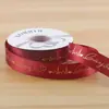 Fita de Coração Hot Stamping Inglês 2,5cm Buquê de Flores Material para Embalagem de Presente DIY Caixa de Presente Fita Decorativa com Letras