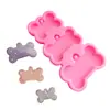 Molde de Silicone para Chaveiro Osso de Cachorro de 3 Furos Osso Molde de Epoxy Cristalino Molde para Fazer Pingente DIY