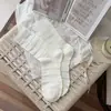 Calcetines de Encaje para Mujer, Calcetines de Media Pantorrilla, Estilo Primavera y Verano, Calcetines de Algodón, Malla Transpirable, Estilo Coreano, Estilo Ballet Ins, Calcetines Arrugados con Botones