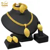 Set de Collar, Aretes, Anillo y Pulsera Chapado en Oro de 24K Estilo Dubái Juego de Joyería Africana para Banquete Nupcial Punto