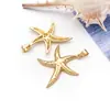 Acessórios para joias DIY, pingente de estrela-do-mar transfronteiriço, banhado a cobre com ouro real 18k, cravejado com zircônia, versátil para colares e pulseiras