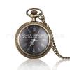 Reloj de Bolsillo Retro Casual y de Moda Sin Tapa Carcasa Superficie Número Romano Reloj de Cuarzo Estudiante Decorativo Aguja Collar Reloj Colgante