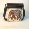 Bolso Cruzado Pequeño para Mujer con Bordado de Hilo Dorado, Bolso de Hombro Jacquard, Bolso de Lona Cultural y Creativo, Bolso Cuadrado Pequeño de Moda, Versátil y Ligero