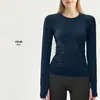 Top de Yoga Manga Larga Transpirable Alta Elasticidad Deportivo Ropa de Fitness Pilates Ropa de Yoga Otoño Top de Otoño para Mujer Nuevo