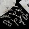 Pinza para el cabello de metal plateado con forma de onda, estilo retro coreano de alta gama, accesorios para el cabello, clip para flequillo, pinza lateral de estilo frío