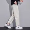 Pantalones cropped para hombre, nuevos pantalones casuales para hombre primavera y otoño 2026, algodón puro, corte recto holgado, para hombres menudos