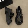 Mocasines de suela gruesa para mujer, estilo británico, de piel suave, con tacón grueso, informales, pequeños, para verano y primavera de 2024
