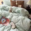 Fofo Filhote Rosa Escovado Conjunto de Capa de Edredom de Quatro Peças Roupa de Cama Lençóis Suprimentos Estudante 1.5 Dormitório Conjunto de Roupa de Cama de Três Peças