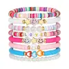 Producto de gran venta transfronteriza: Accesorios de Arcilla Suave Cara Sonriente Ojo del Diablo, Cuentas Pequeñas de Arroz, Cuentas Doradas CCB, Pulsera Elástica de Amistad