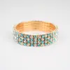 Amazon Pulseira de Diamante Elástica para Noivas Cor Exagerada Pulseira Totalmente de Diamante Moda Feminina Pulseira Elástica de Corrente com Garras de Strass