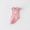 Calcetines para Bebé, Estilo Primavera y Otoño, Algodón Grado A, Calcetines para Niños sin Presión en la Pierna, Borde con Volantes, Calcetines para Bebé Recién Nacido hasta Media Pantorrilla, Calcetines sin Costuras
