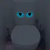 BRUP Calcomanía para Inodoro Ojos Azules Luminosos Estilo Misterioso Divertido Baño Autoadhesiva Q Calcomanía Decorativa de Pared BR-YG427C