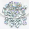 Nuevo Colgante de Vidrio Chapado en Metal con Forma de Corazón de 12 mm para Camisetas, Cuentas Sueltas para Joyería Hecha a Mano DIY, Accesorios para Cadena de Teléfono