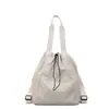 Mochila Casual Diária Feminina 2025 Verão Grande Capacidade Cordão Viagem Bolsa de Ombro Tote Tendência