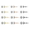 Aretes de Plata Esterlina S925 con Zircón Multicolor de Cuatro Garras Estilo Coreano Joyería para Mujer Aretes de Cuatro Garras con Piedra Redonda Dorada Venta al por Mayor de Joyería de Plata