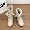 Botines de Tobillo con Cordones Estilo Retro 2026 Niche Adelgazante Moda Femenina Estilo Vaquero del Desierto Wanderer Atmosphere Nuevo Estilo