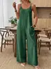 Macacão Casual Feminino de Cor Sólida Cáqui Wide-Leg Novo de Verão 2026 Cruzado Europeu e Americano