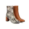 Comercio exterior botas de tacón alto costura gruesa nuevas profesionales caña corta botas de mujer serpiente Amazon zapatos AliExpress botas de caballero negras