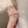 Pulseira de pérolas de prata 925 2024, estilo novo, leve, luxuosa, requintada, elástica, com contas irregulares