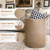 Cesta de Lavandería Nórdica de Tubo Alto de Algodón y Lana con Asa Decoración Cesta de Almacenamiento Miscelánea Juguetes Cesta de Almacenamiento Dormitorio Balcón Almacenamiento