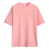 Camiseta 230g com Ombro Caído, Costura Tripla, Caimento Solto, Cor Lisa Versátil, Gola Redonda, Manga Curta, Camiseta Branca Unissex, Camada Base