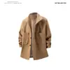 Abrigo de Lana de Invierno Nuevo 2025 Transfronterizo para Hombre Abrigo de Lana Oversize Ropa de Trabajo Chaqueta de Lana para Hombre