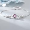 Pulsera Corazón del Océano Pulsera de Moda Estilo Coreano para Mujer Pulsera de Pareja de Alta Gama de Lujo Ligero Pulsera de Cristal Versátil con Temperamento