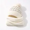 Nuevo Conjunto de Bufanda Retorcida Gorro de Punto Otoño Invierno Adulto Sombrero de Lana Cálido de Invierno Protección para los Oídos Sombrero Integrado con Bufanda