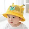 Chapéus Infantis para Primavera e Verão, Respiráveis de Tela, Fofos, de Aba Larga, Estilo Pescador para Meninos e Meninas, Proteção Solar, Chapéus Bucket de Desenho Animado para Passeios