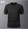 Camiseta Masculina de Secagem Rápida Transfronteiriça, Camiseta Esportiva Masculina de Manga Curta Respirável Estampada de Tamanho Grande, Camiseta Pulôver Masculina de Gola Redonda, Camiseta Respirável e de Secagem Rápida