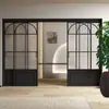 Puerta de Hierro, Puerta Sanitaria Estilo Antiguo de Shanghái, Ventana de Acero Francesa, Puerta Divisoria Retro para Baño, Puerta Divisoria Francesa