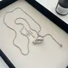 Colar Longo de Peixe Gota d'Água Prata Minimalista Ajustável Estilo Coreano para Mulheres, Design de Nicho com Toque de Luxo, Acessório de Corrente para Suéter