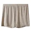 Atacado de Cuecas Masculinas Huajielong Cor Sólida Texturizada Seda de Gelo, Boxer Masculino Respirável de Cintura Média Tamanho Grande, Disponível para Dropshipping