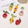 Lindos Dibujos Animados Tejidos con Cuentas Plátano Piña Manzana Pendientes de Fruta DIY Colgantes de Oreja Cadena de Teléfono Colgante de Llavero