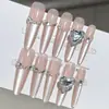 Venta Caliente en Douyin Uñas Portables Largas Francesas Arte de Uñas Hecho a Mano Uñas Puntiagudas Deseo Puro Producto Terminado de Gama Alta Transfronterizo Ojo de Gato Almendra