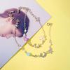Pulsera curva de media luna femenina Red social novias hermanas cadena estrella Luna pulsera estudiante estilo coreano elegante Corazón de chica Mori pulsera