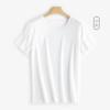 Camiseta para Mujer, Primavera y Verano, Algodón de Fibra Larga, Absorbe la Humedad, Transpirable, Cómoda, Algodón de Amoníaco Líquido, Top de Manga Corta con Hombro Normal, Algodón Mercerizado para Mujer