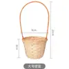 Mini Cesta Tejida de Bambú Decoración Sashimi Cesta Pequeña de Bambú Cesta para Snacks Japoneses Bandeja Pequeña de Bambú Decoración de Presentación de Platos Productos de Bambú