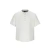 Buttertiger Camiseta Retro Moderna de Manga Corta con Cuello Henry para Hombre Camiseta Básica de Verano Camiseta Holgada T630