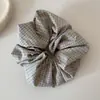 Elástico de Cabelo Simples de Tecido Xadrez Estilo Coreano, Prendedor de Cabelo Doce e Versátil, Corda de Cabelo da Moda com Toque de Luxo para Mulheres